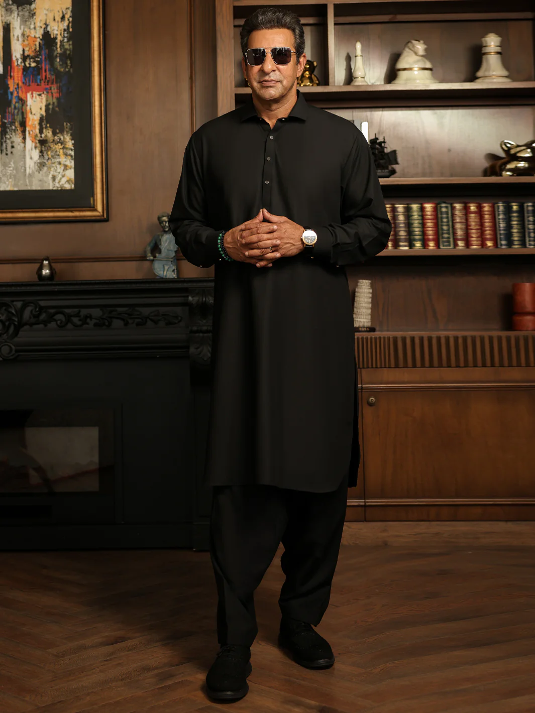 BLACK KAMEEZ SHALWAR | ALWA-KS-629/AM-15085F