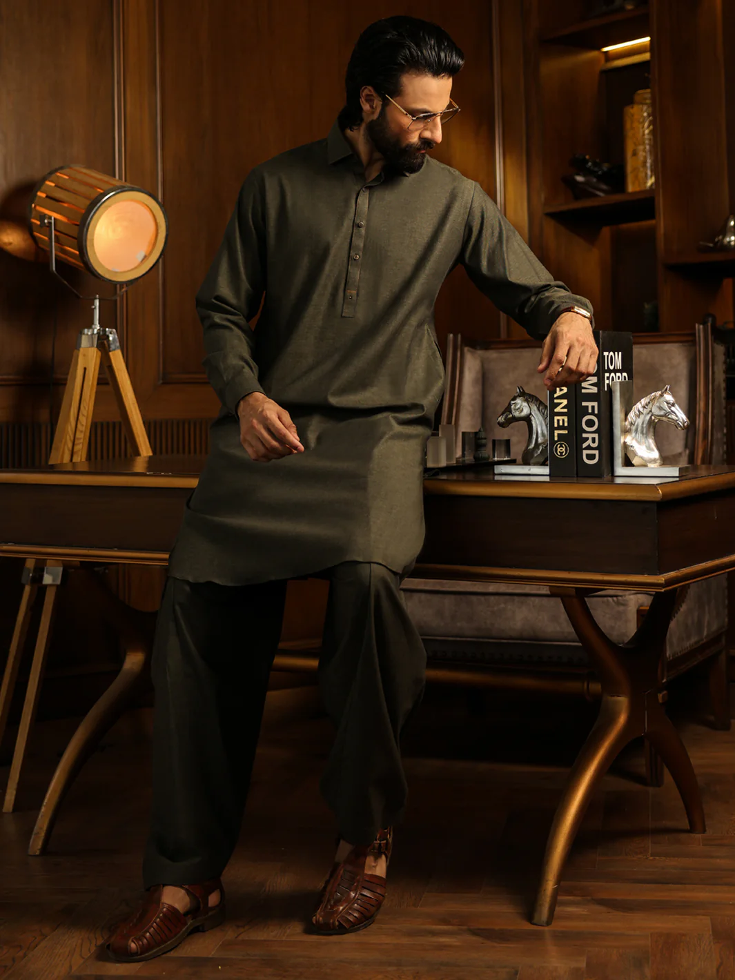GREEN KAMEEZ SHALWAR | ALWA-KS-631/AM-15137B - Image 3