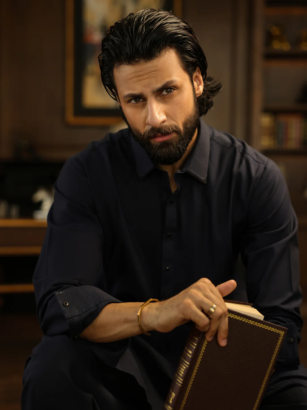 NAVY BLUE KAMEEZ SHALWAR | ALWA-KS-633/AM-15137 - Image 5