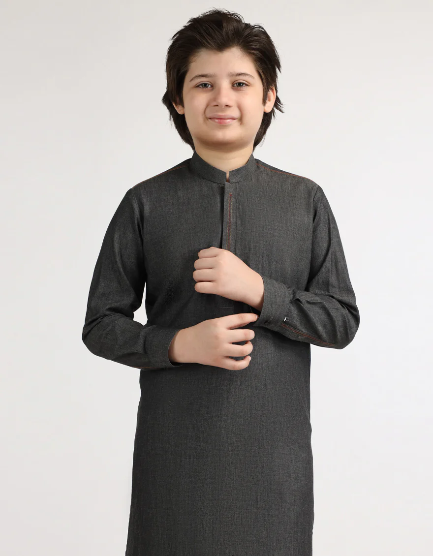 DARK GREY COTTON KURTA | JCK-A-20038/S26/JJ10998-CL - Image 2