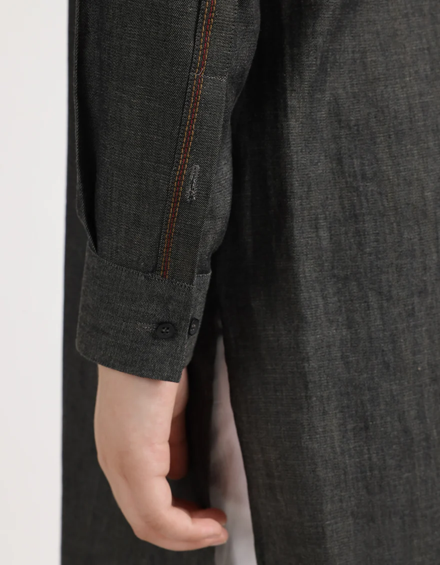 DARK GREY COTTON KURTA | JCK-A-20038/S26/JJ10998-CL - Image 4
