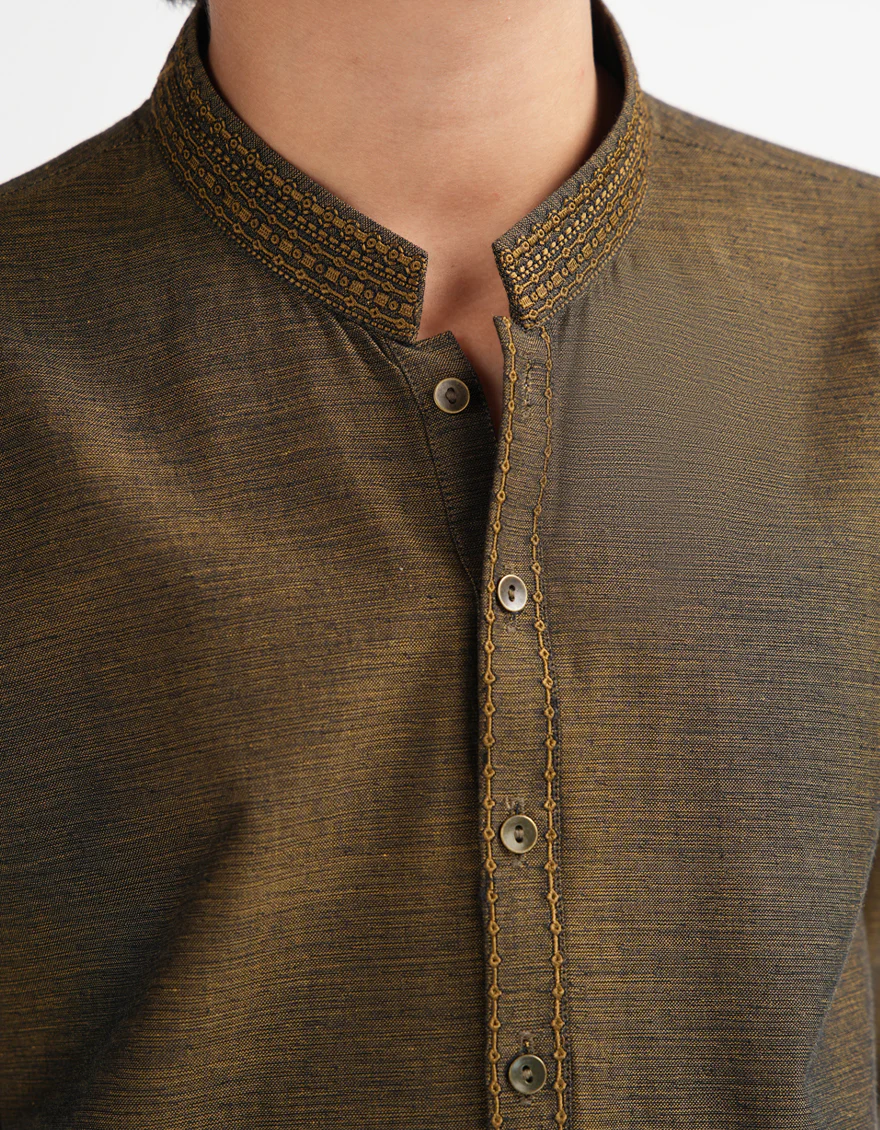 MEHNDI COTTON KURTA | JCK-A-33919/S26/JJ12030-CL - Image 3