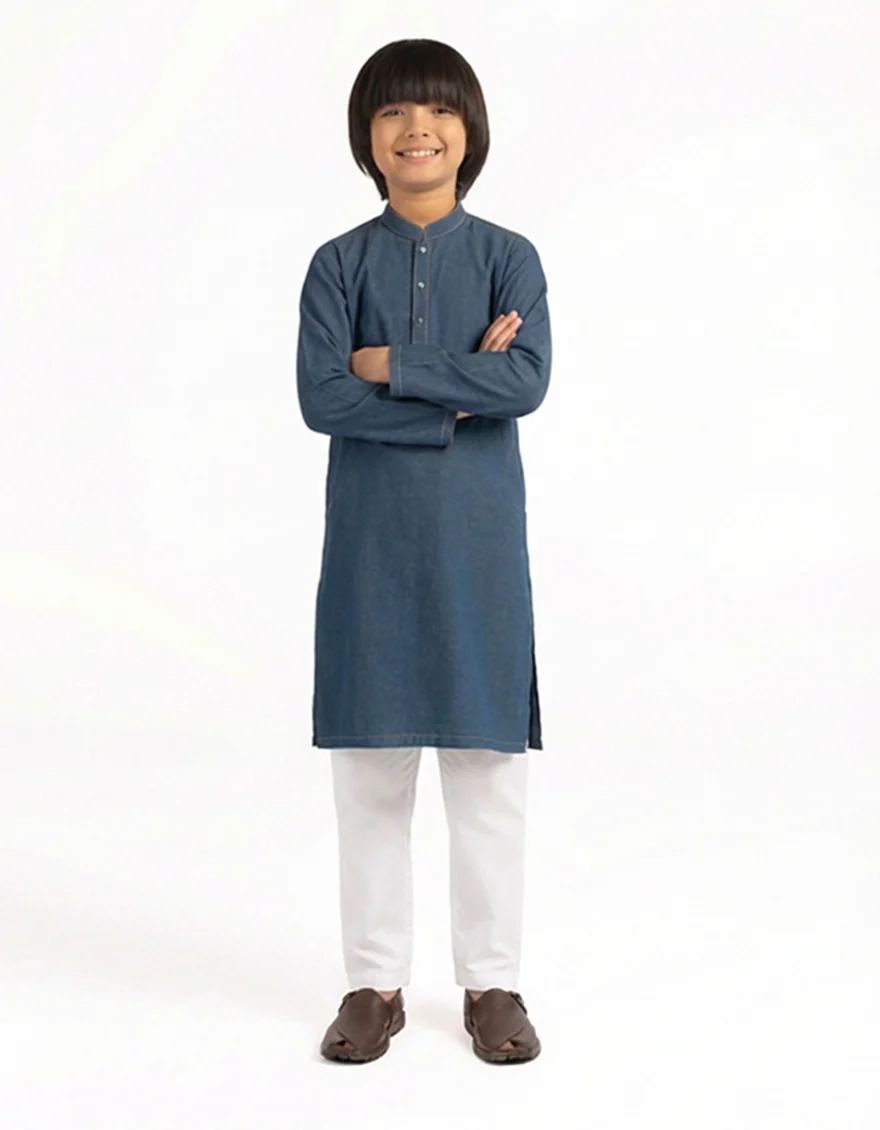 BLUE COTTON KURTA | JCK-A-39669/S26/JJ12015-PN