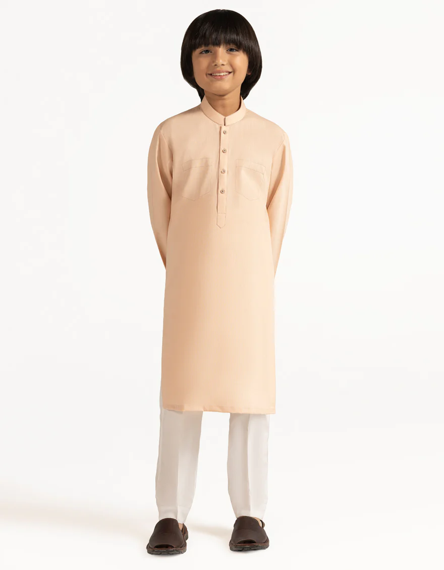 PEACH COTTON KURTA | JCK-A-42058/S26/JJ10452-CL