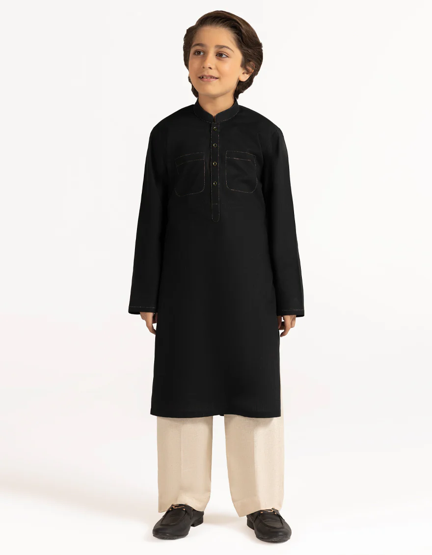 BLACK COTTON KURTA | JCK-A-42059/S26/JJ10452-CL