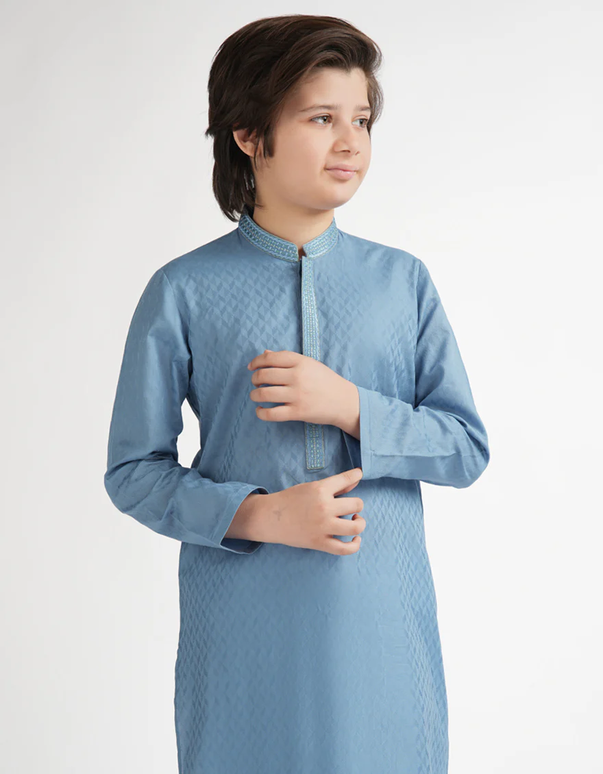 BLUE COTTON KURTA | JCK-S-20023/S26/JJ10711-SF - Image 2