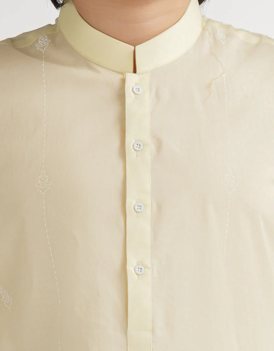 LEMON COTTON KURTA | JCK-S-39643/S26/JJ9778-SF - Image 3