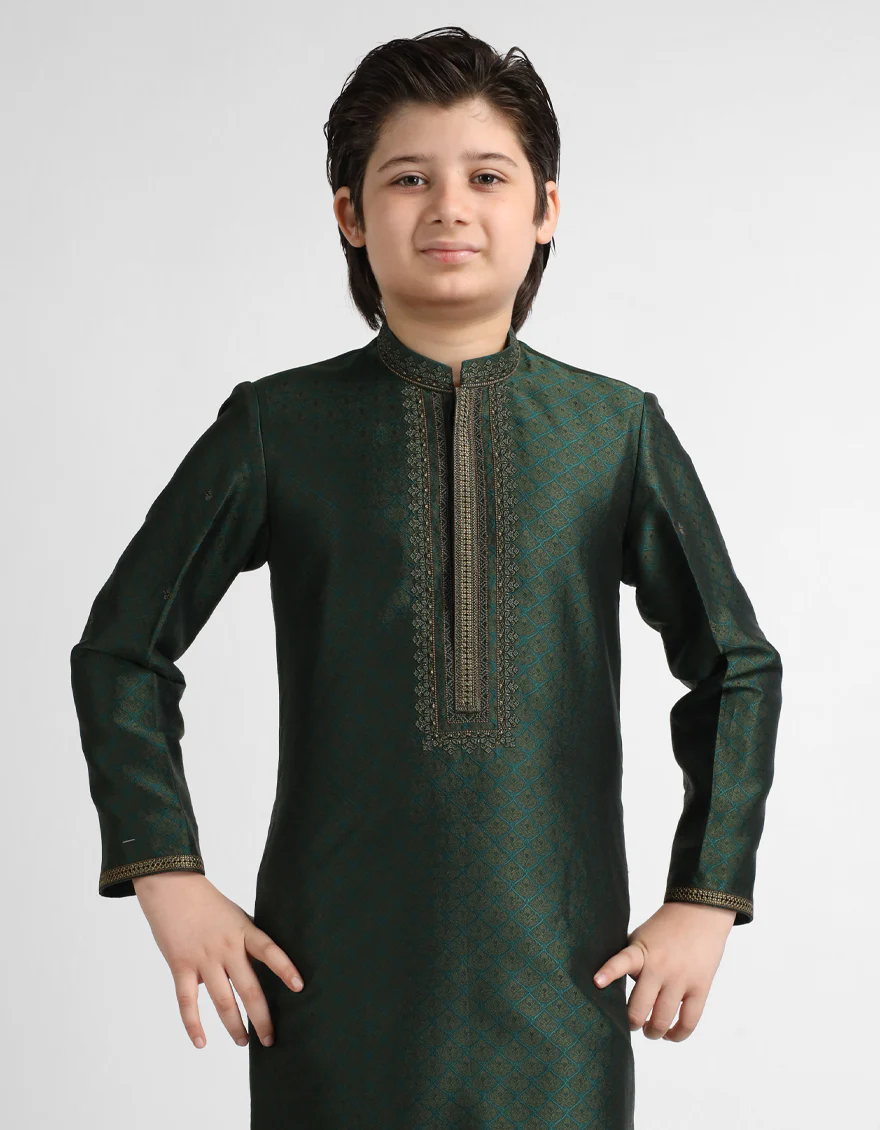 GREEN SPECIAL KURTA | JCK-SP-A-42094/S26/JJ10410-FL - Image 2