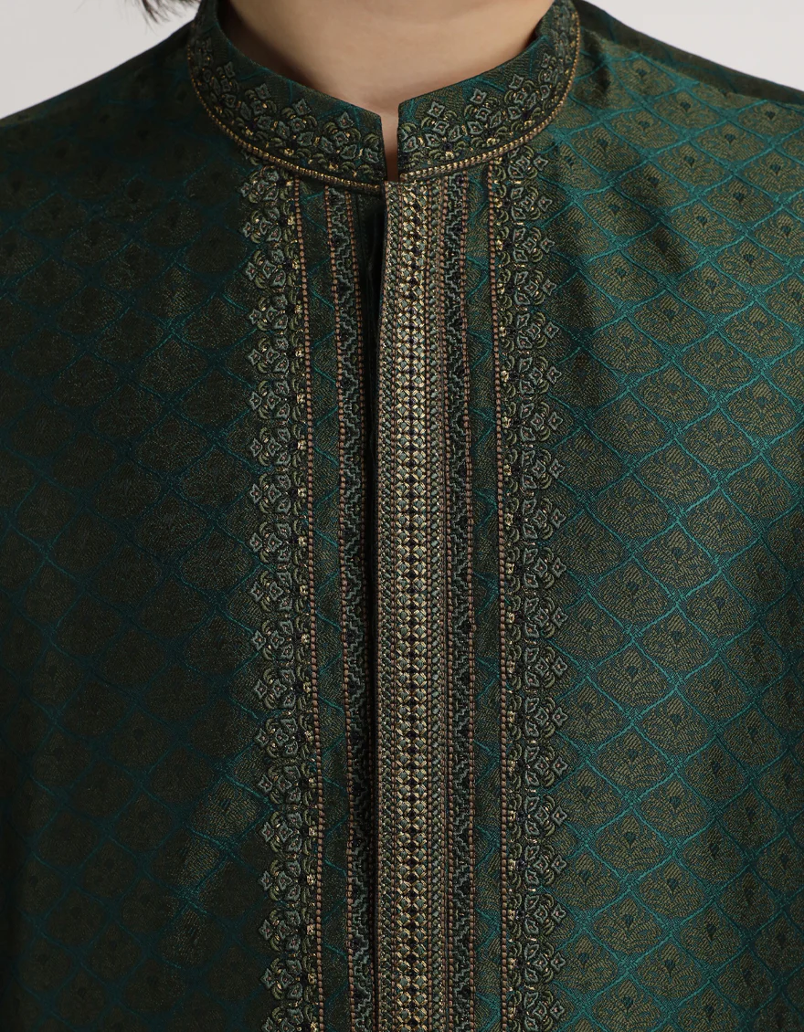 GREEN SPECIAL KURTA | JCK-SP-A-42094/S26/JJ10410-FL - Image 3