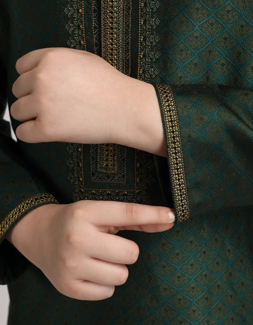 GREEN SPECIAL KURTA | JCK-SP-A-42094/S26/JJ10410-FL - Image 4