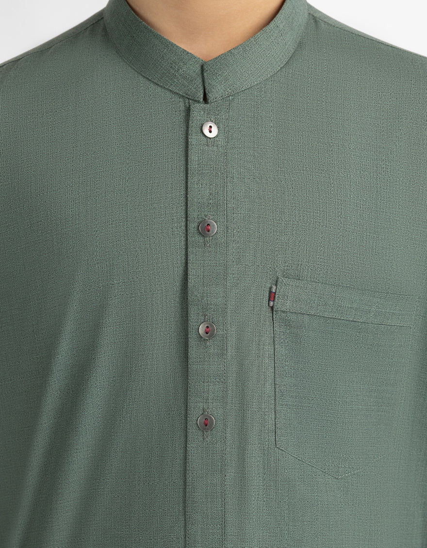 ARMY GREEN KURTA TROUSERS | JCKP-A-42148/S26/JJ10749-CL - Image 3