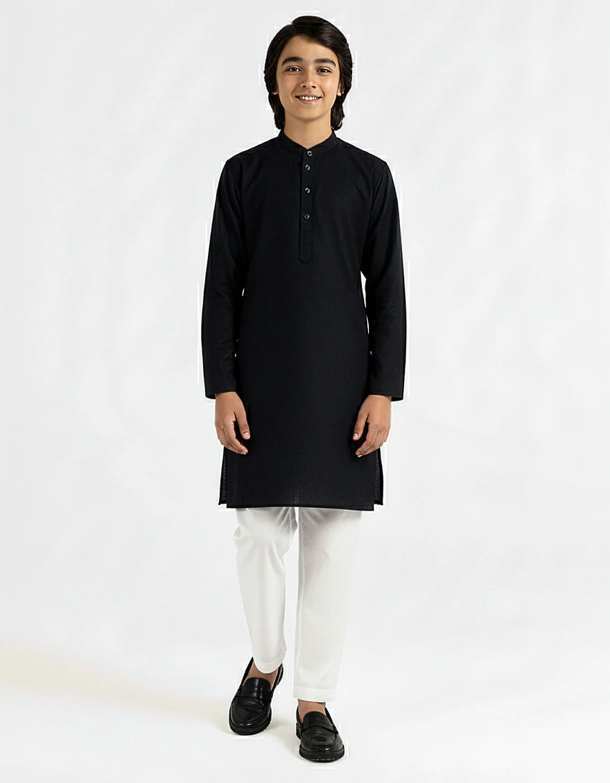 NAVY BLUE BLENDED KURTA TROUSERS | JCKP-A-47602-AP/S25/JJ9771-PN