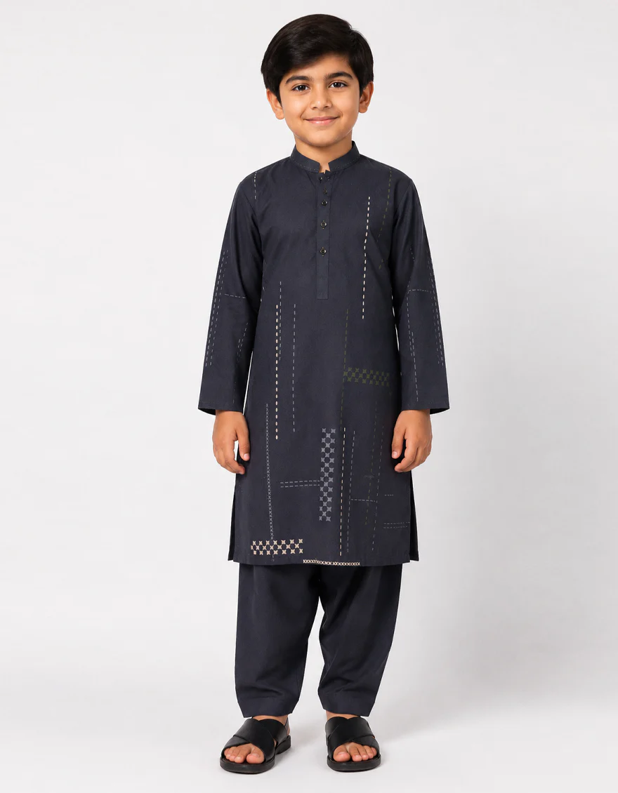CHARCOAL KAMEEZ SHALWAR | JCKS-A-30019/S26/JJ10437-CL - Image 3