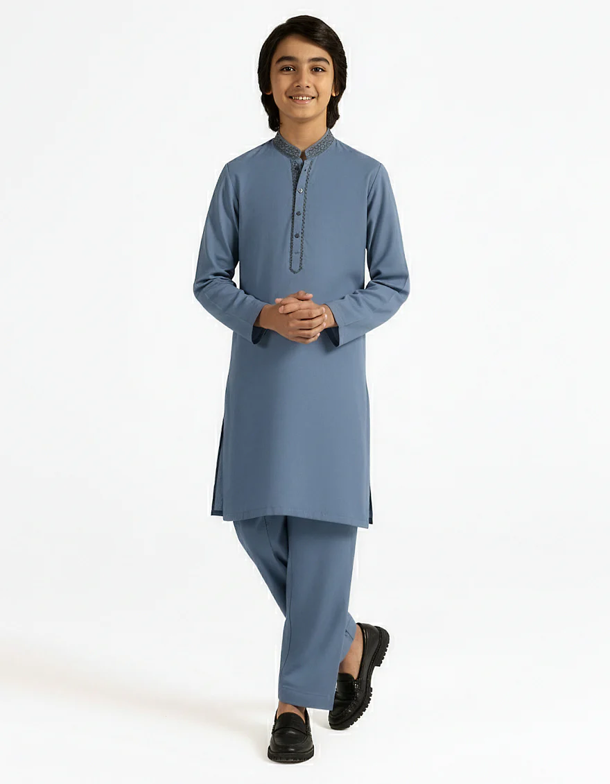 LIGHT BLUE KAMEEZ SHALWAR | JCKS-A-39502/S26/JJ10246-SF
