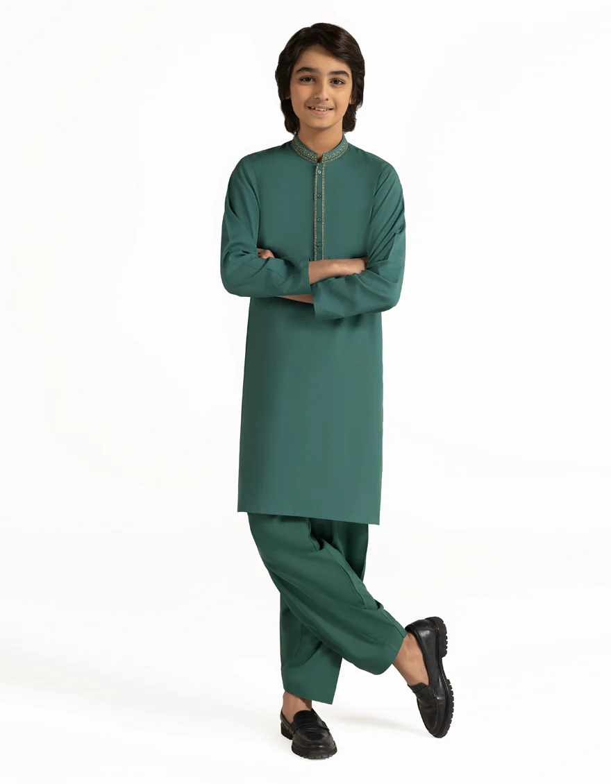 GREEN KAMEEZ SHALWAR | JCKS-A-39569/S26/JJ10428-SF