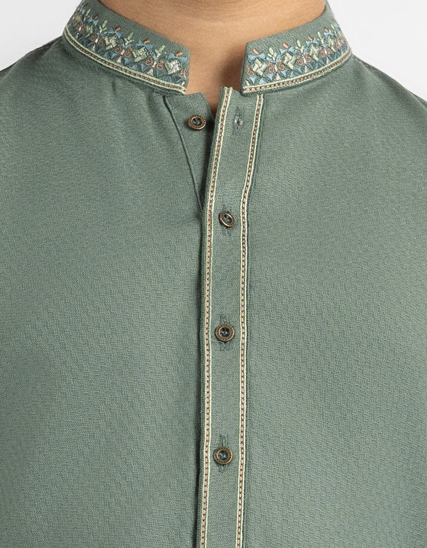 GREEN KAMEEZ SHALWAR | JCKS-A-39722/S26-JJ10613-SF - Image 3