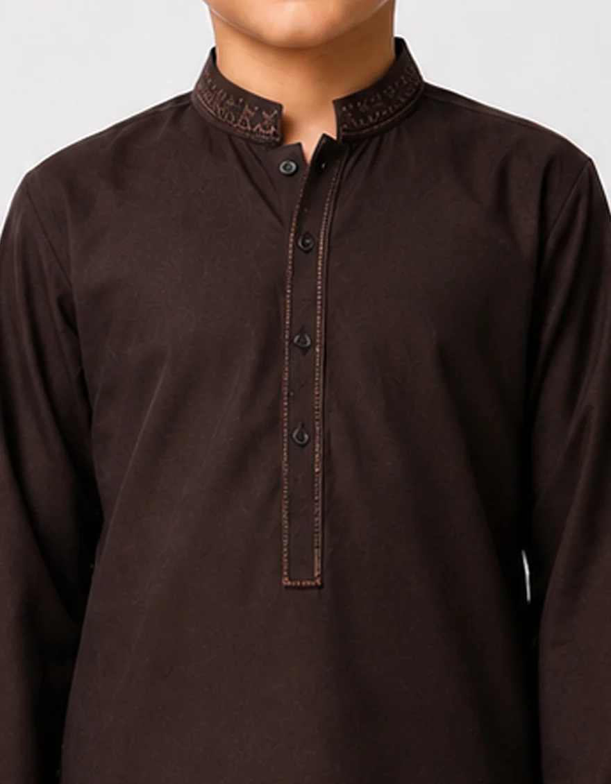 DARK BROWN KAMEEZ SHALWAR | JCKS-A-39749/S26/JJ9825-SF - Image 3