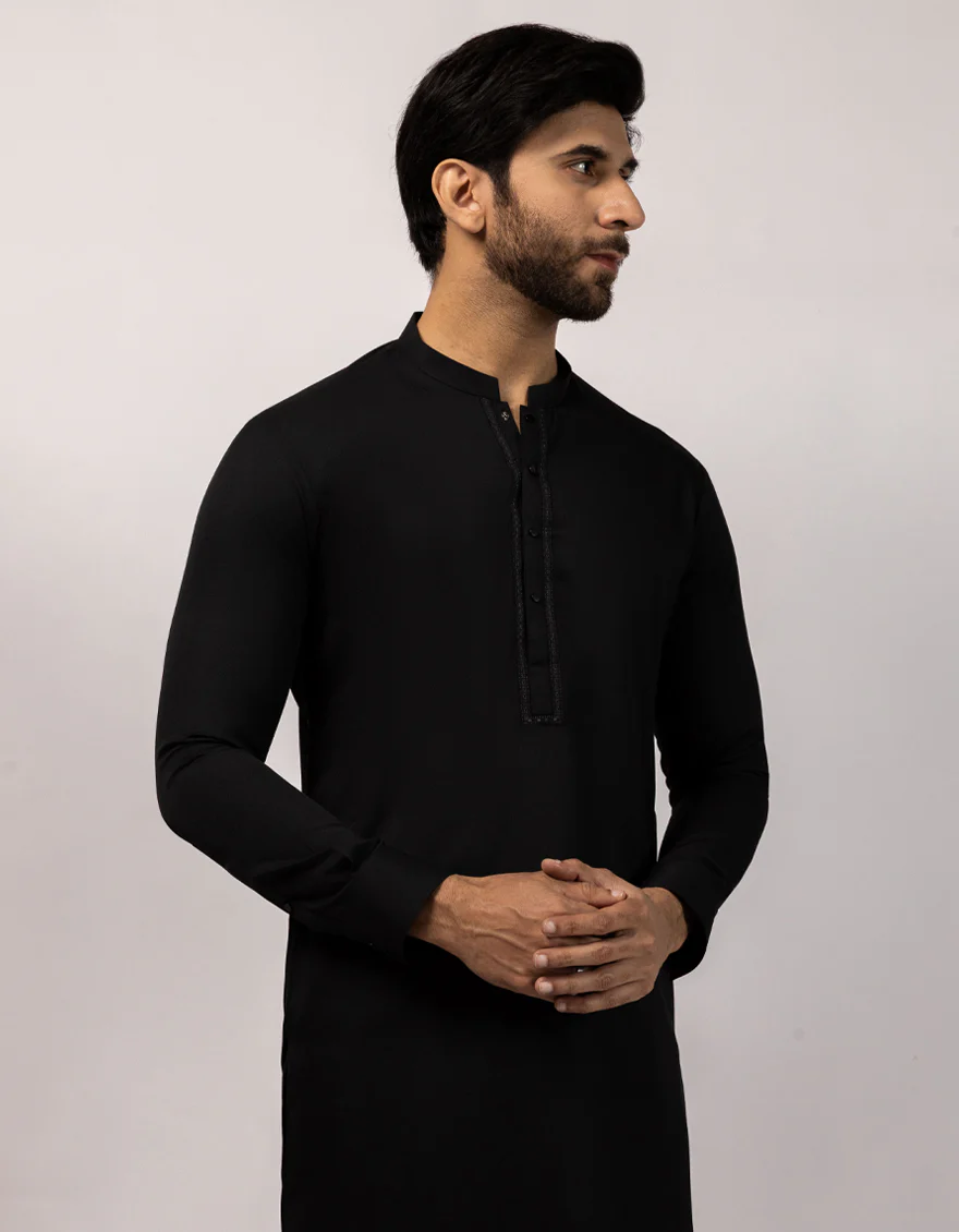 BLACK KAMEEZ SHALWAR | JCKS-A-90549/S25/JJ9768-SF - Image 2