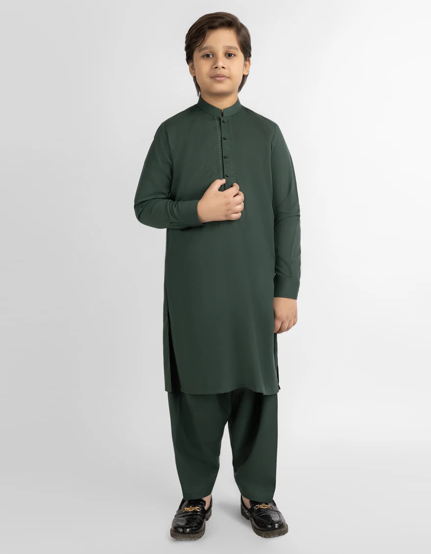 DEEP GREEN KAMEEZ SHALWAR | JCKS-A-90569/S26/JJ10661-SF