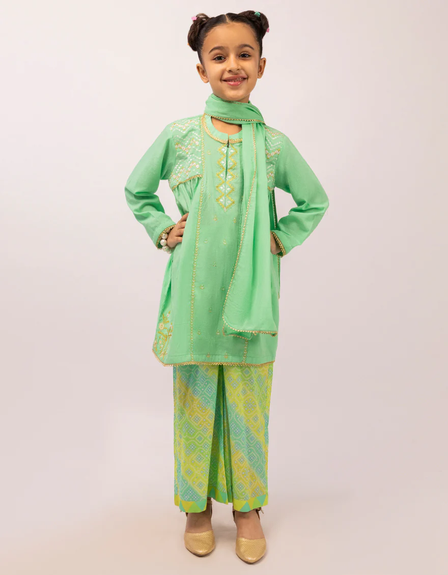 GREEN DOBBY 3PC STITCHED | JGK-S-JGP-26-1649 FB/CHUNRI-6