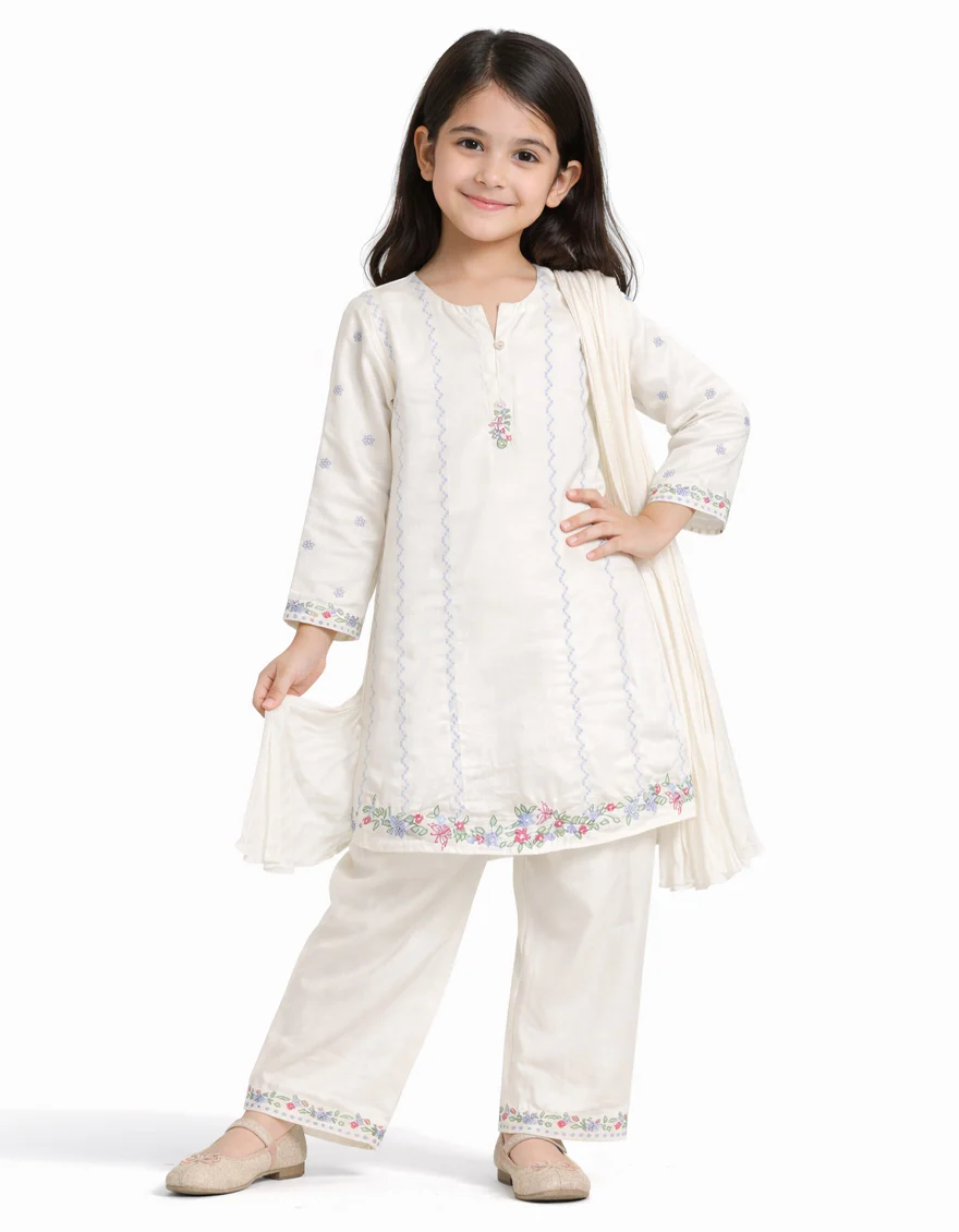 WHITE LAWN 3PC STITCHED | JGK-S-JGP-26-1715 FB/TABLE CLOTH-02 - Image 3