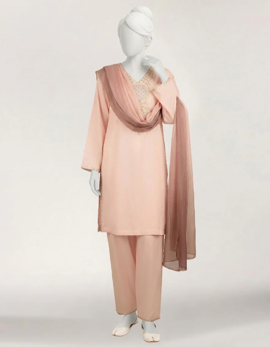 LIGHT PINK LAWN 3PC STITCHED | JGK-S-JTP-26-683 FB/FOIL GOTA-03 - Image 4