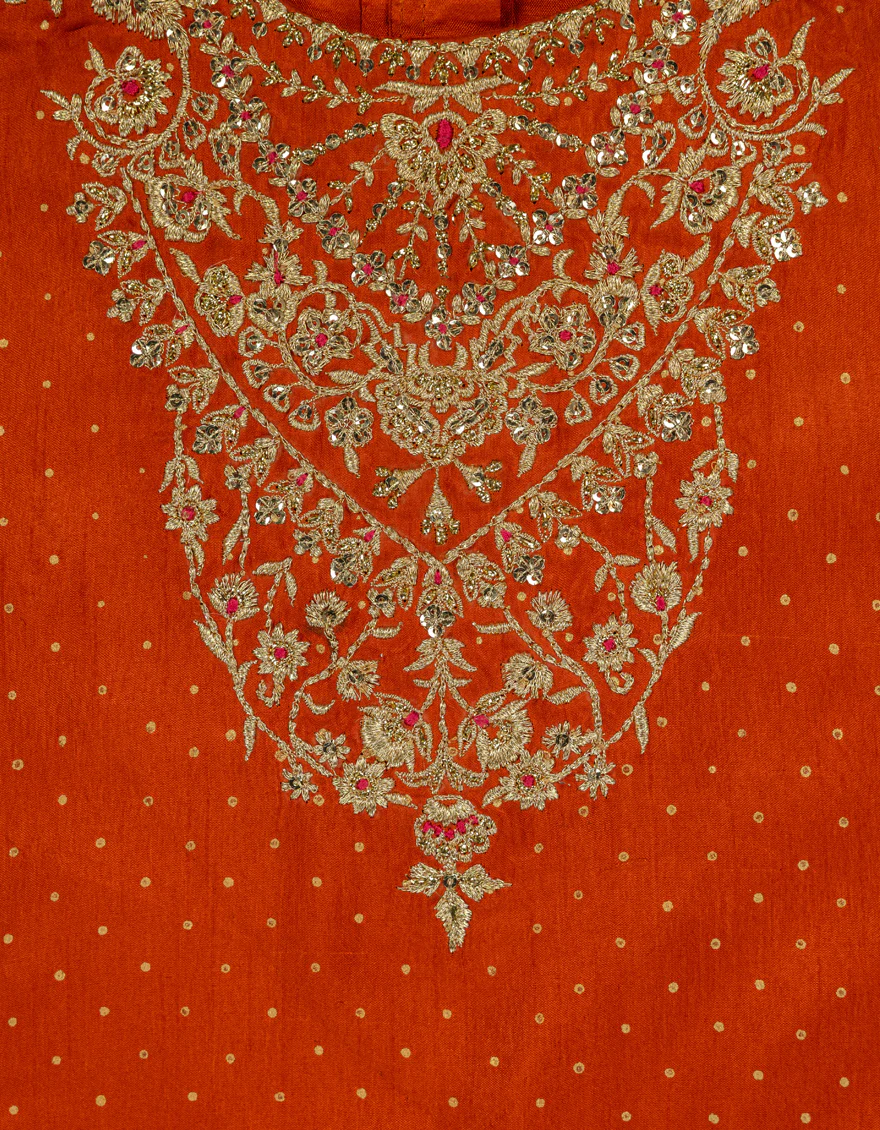 RUST RAW SILK 3PC STITCHED | JGKL-S-JGF-26-1930 FB/SHIREEN-2 - Image 3