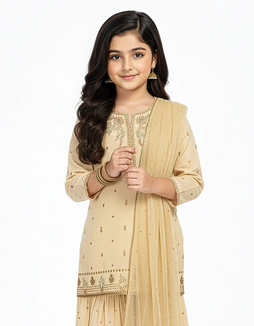 YELLOW RAW SILK 3PC STITCHED | JGKL-S-JGF-26-1935 FB/SHIREEN-07 - Image 2