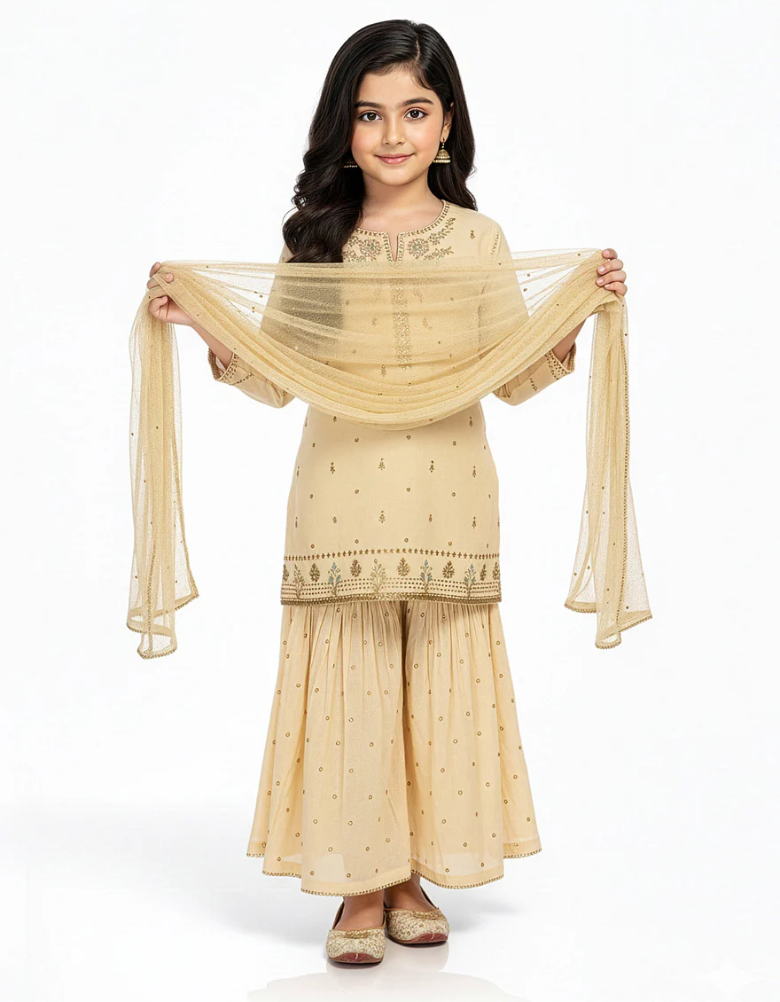 YELLOW RAW SILK 3PC STITCHED | JGKL-S-JGF-26-1935 FB/SHIREEN-07 - Image 4
