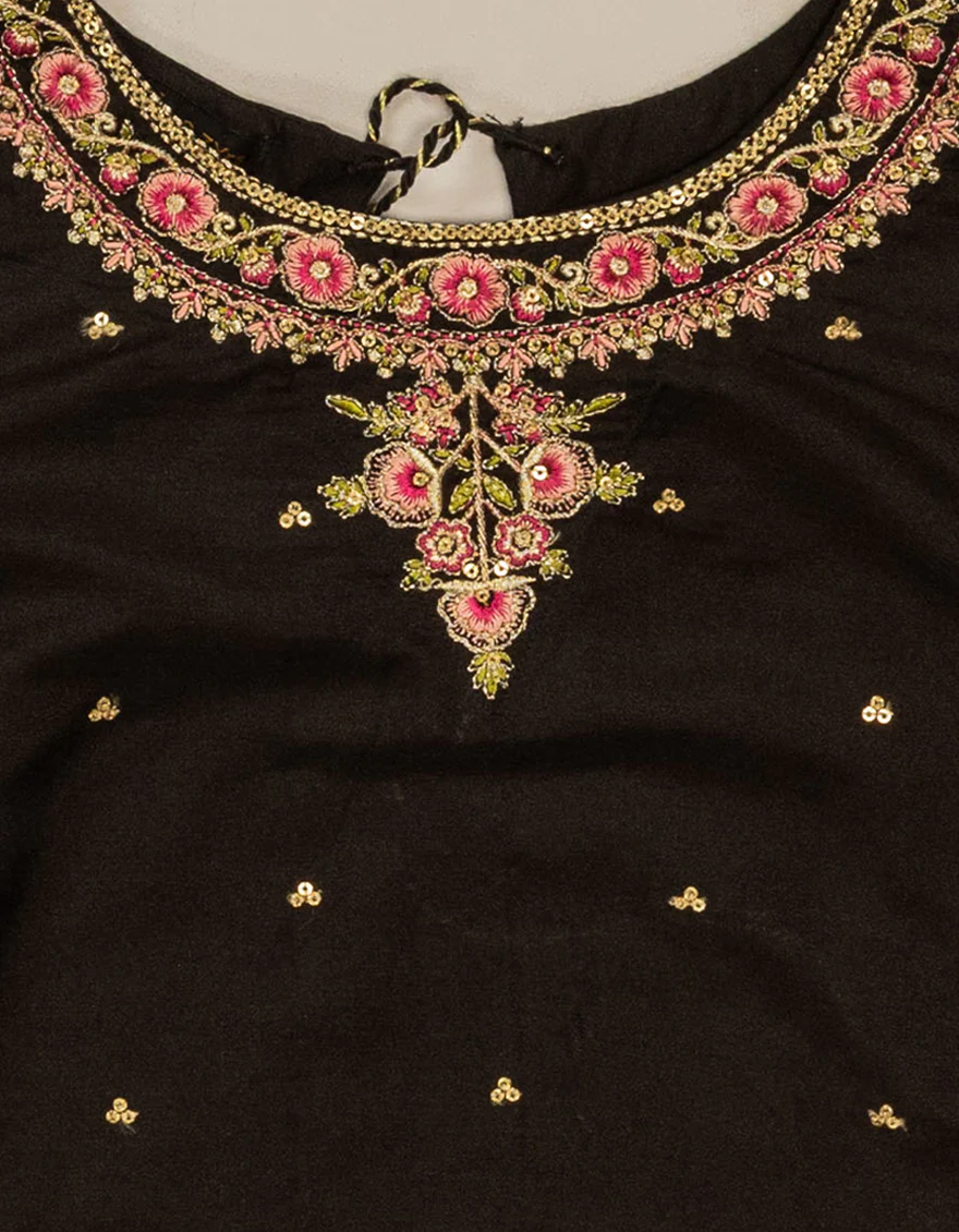BLACK MAPLE SILK 3PC STITCHED | JGKL-S-JGF-26-1940 FB/SHIREEN-12 - Image 4