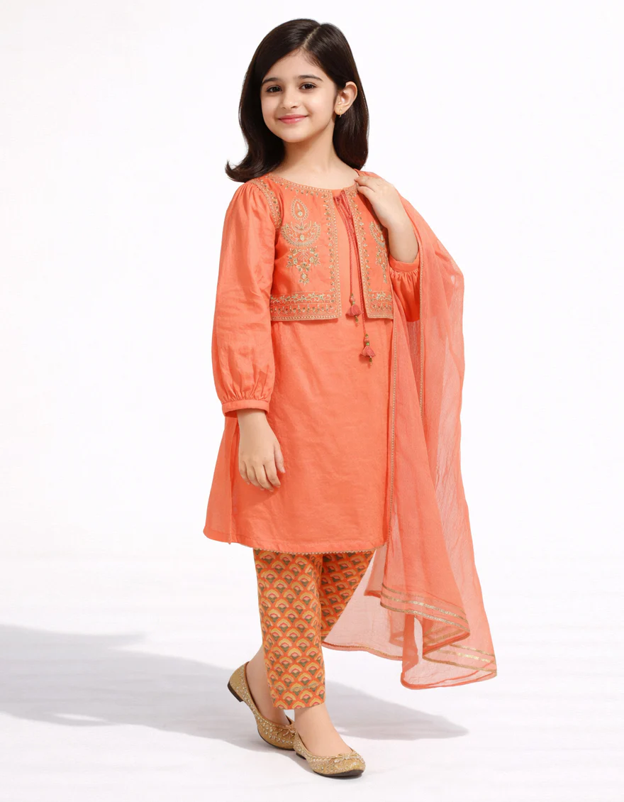 PEACH LAWN SILK 3PC STITCHED | JGKL-S-JGF-26-1951 FB/SHIREEN-6 - Image 2
