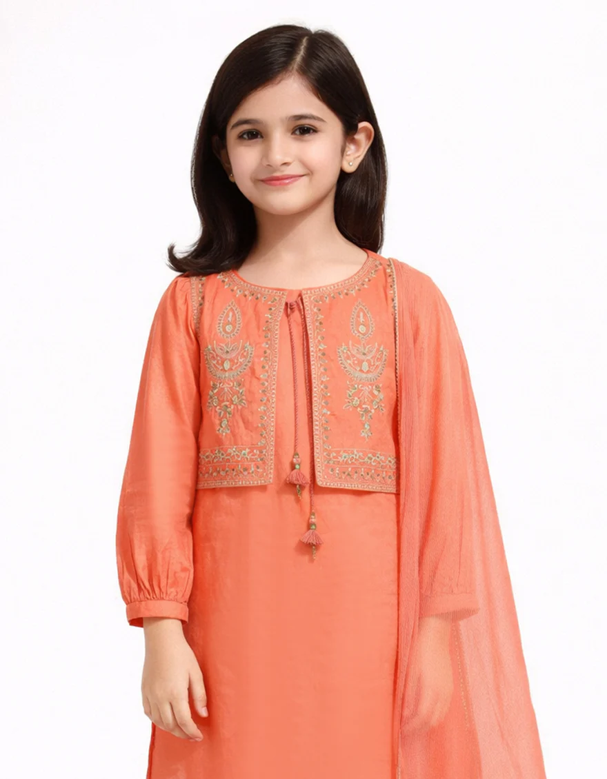 PEACH LAWN SILK 3PC STITCHED | JGKL-S-JGF-26-1951 FB/SHIREEN-6 - Image 3