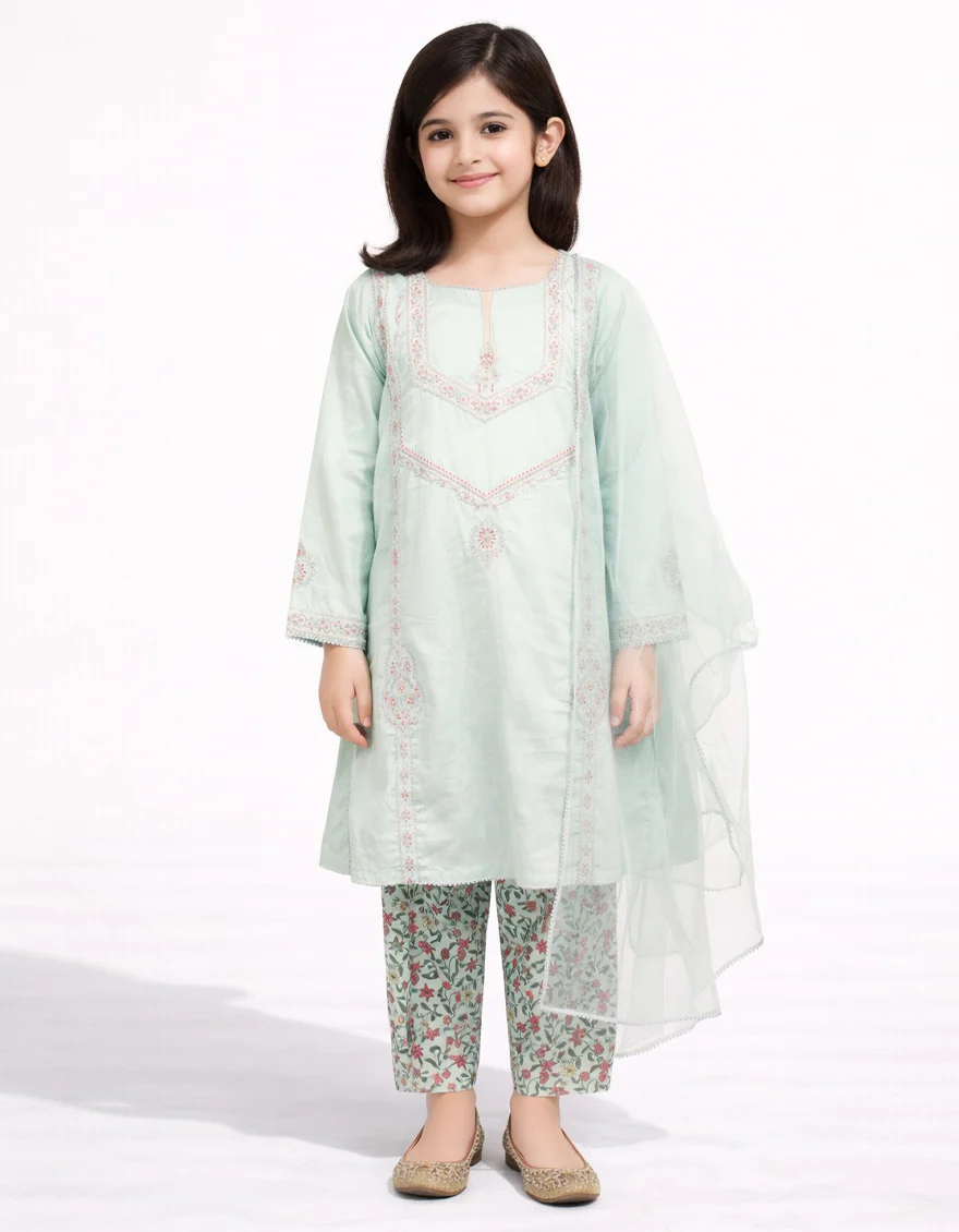 BLUE DYED DOBBY 3PC STITCHED | JGKL-S-JGF-26-1952 FB/SHIREEN-07 - Image 3