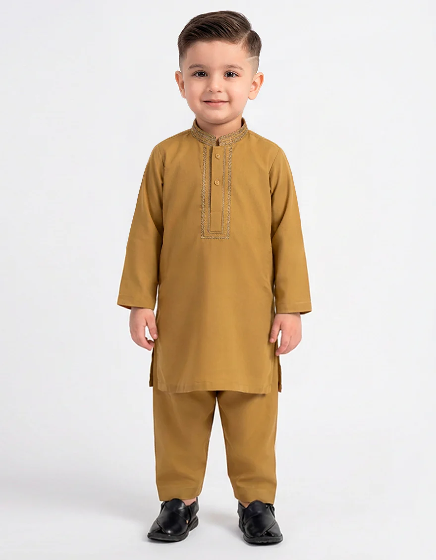 GOLDEN POLYESTER KAMEEZ SHALWAR | JJIKS-W-39599/S26/JJ10592-SF