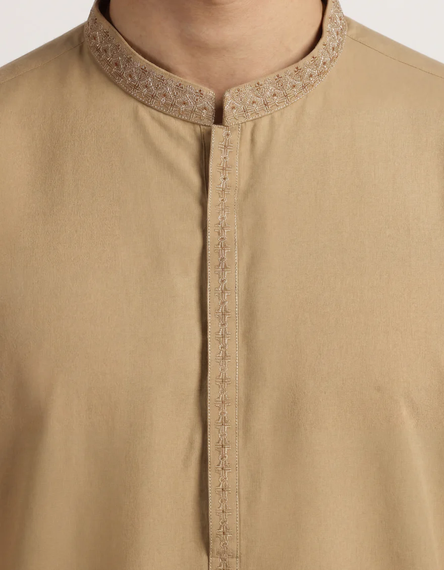 KHAKI KURTA | JJK-A-30017/S26/JJ10719-SF - Image 3
