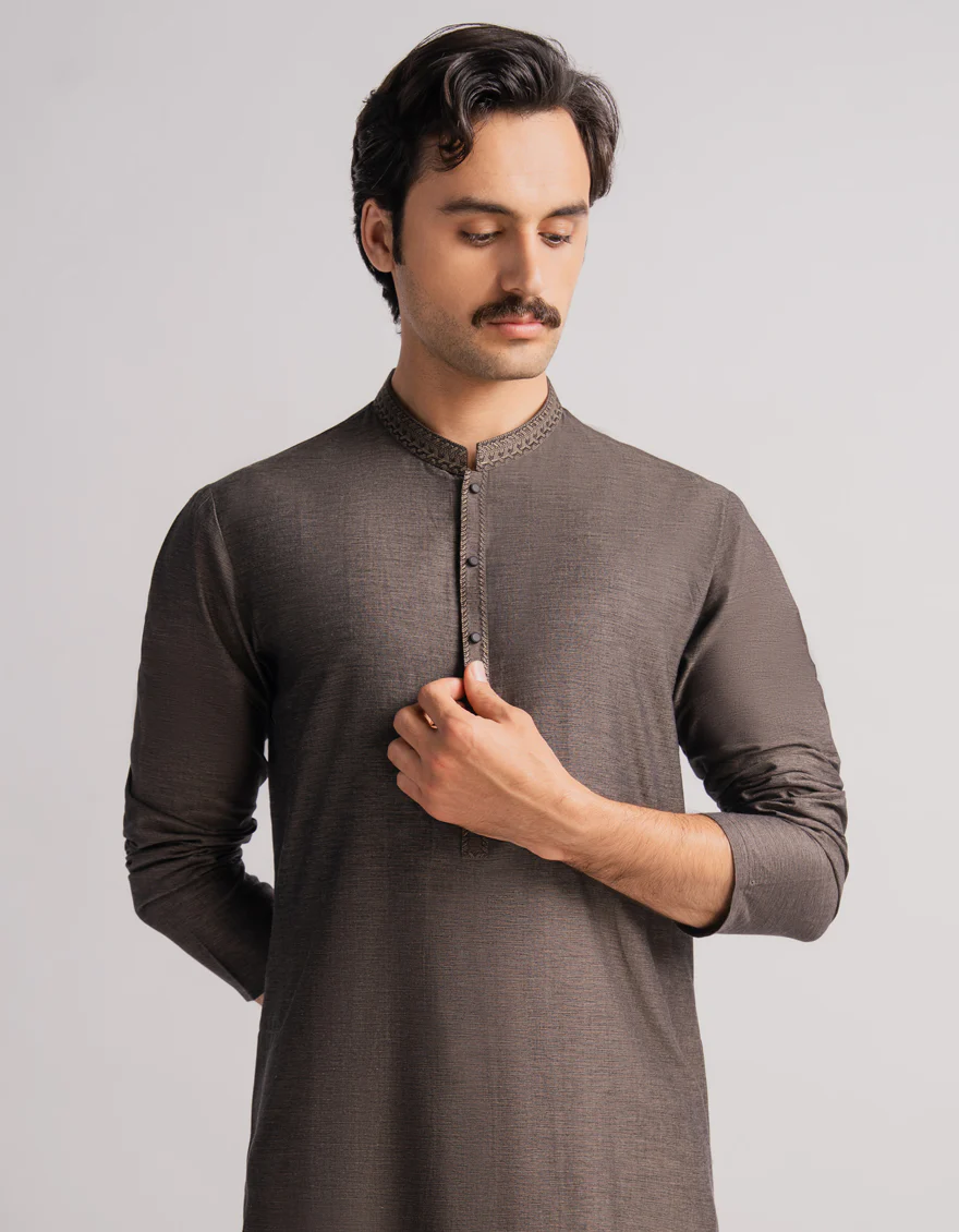 CHARCOAL COTTON KURTA | JJK-A-33912/S26/JJ12032-SF - Image 4