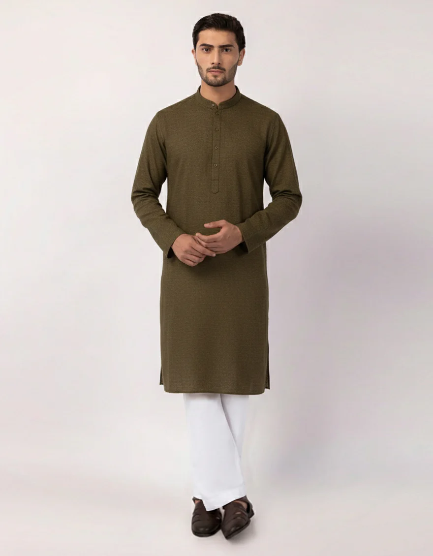 MEHNDI COTTON KURTA | JJK-A-33919/S26/JJ12030-SF