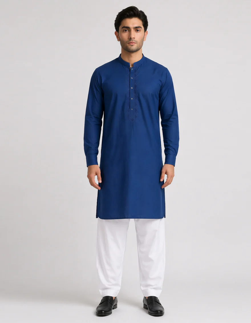 BLUE COTTON KURTA | JJK-A-50628/S26/JJ10673-CL