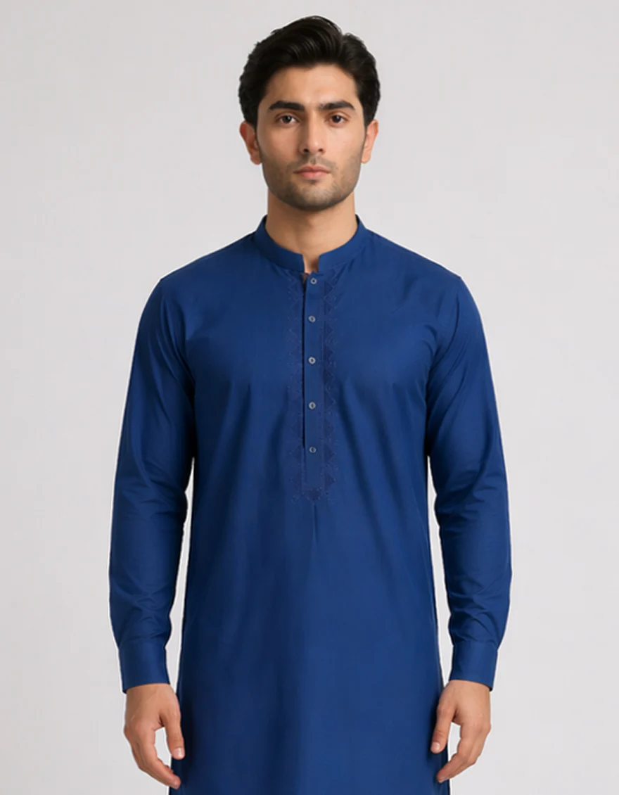 BLUE COTTON KURTA | JJK-A-50628/S26/JJ10673-CL - Image 2