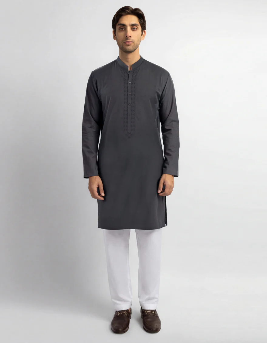 GREY COTTON KURTA | JJK-A-50630/S26/JJ10550-CL