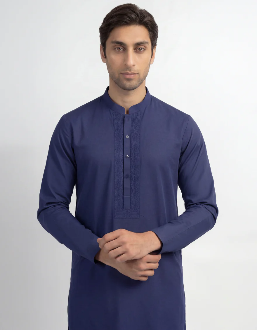 BLUE COTTON KURTA | JJK-A-60008/S26/JJ10832-SF - Image 2