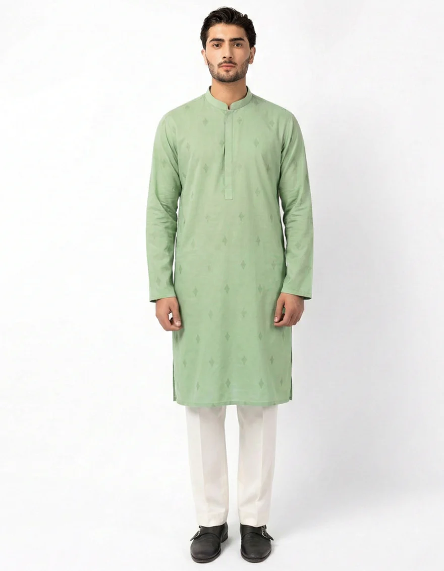 LIGHT GREEN COTTON KURTA | JJK-S-47606/S26/JJ10904-SF