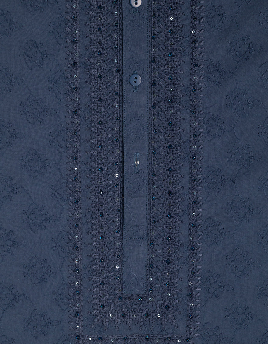 BLUE COTTON KURTA | JJK-S-50597/S26/JJ10651-FL - Image 3