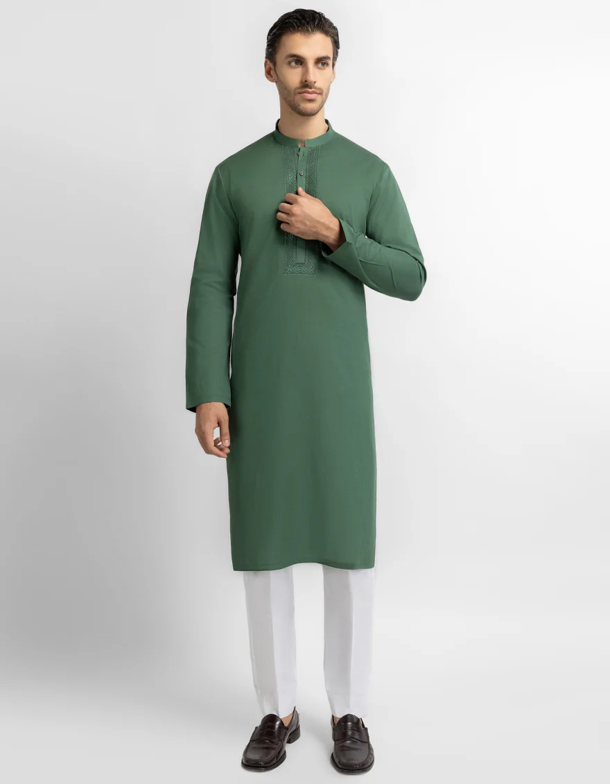GREEN COTTON KURTA | JJK-S-60010/S26/JJ10832-SF