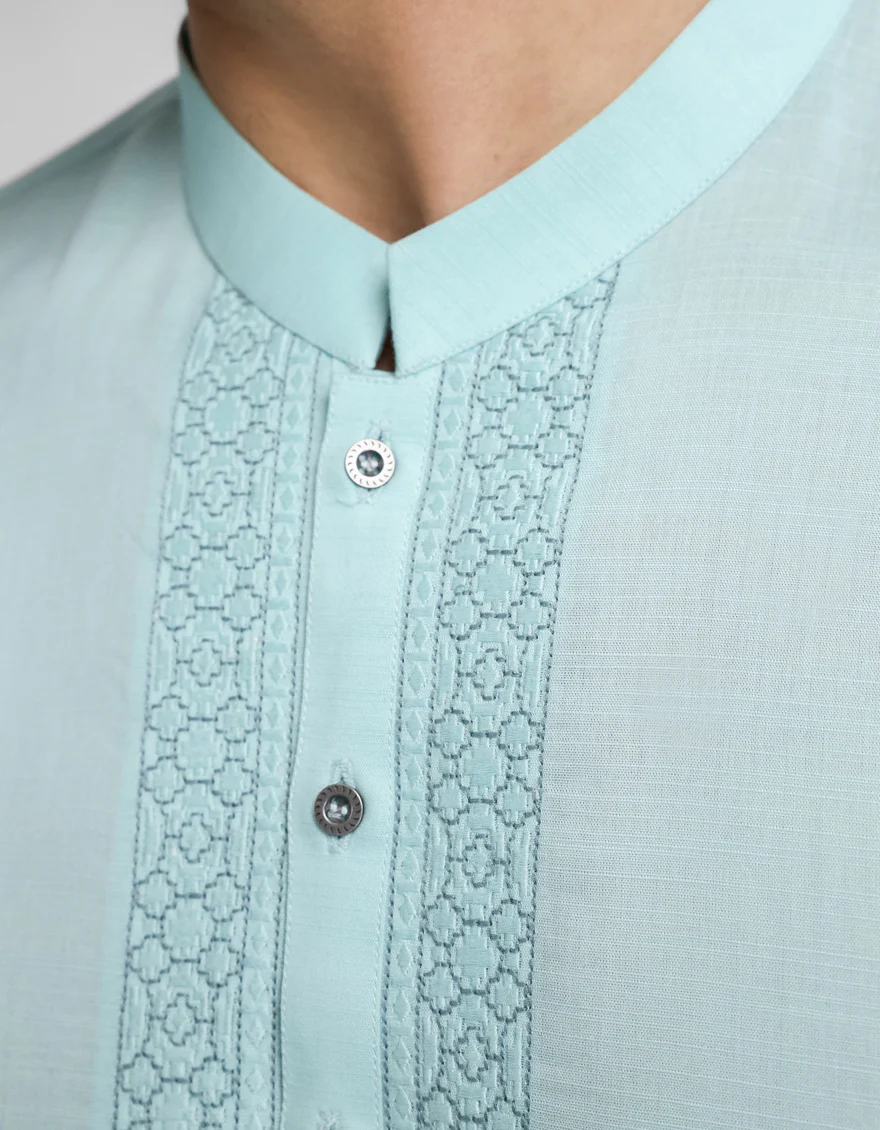 LIGHT TURQUOISE COTTON KURTA | JJK-S-60012/S26/JJ10832-SF - Image 3