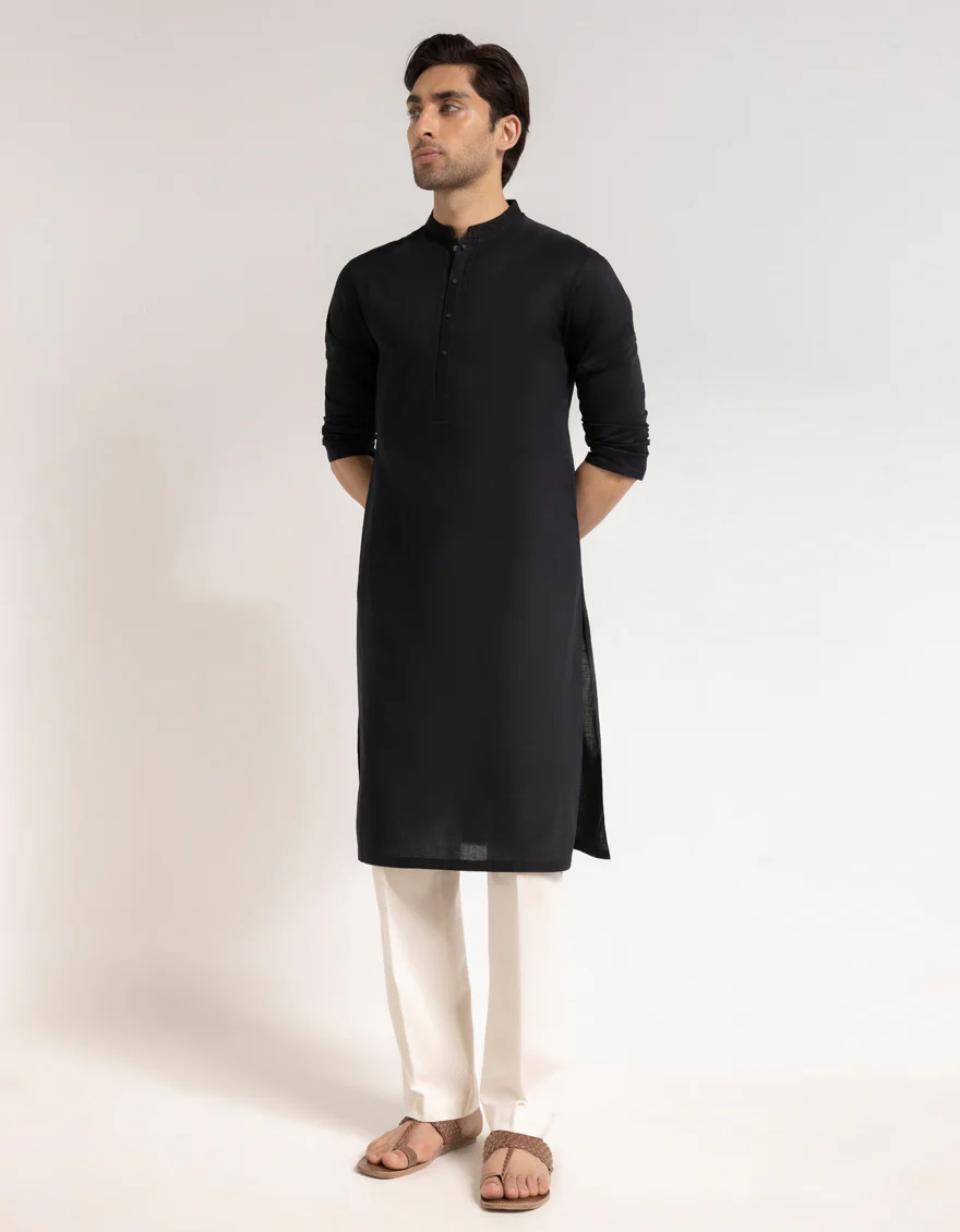 BLACK COTTON KURTA | JJK-S-60014/S26/JJ10831-SF