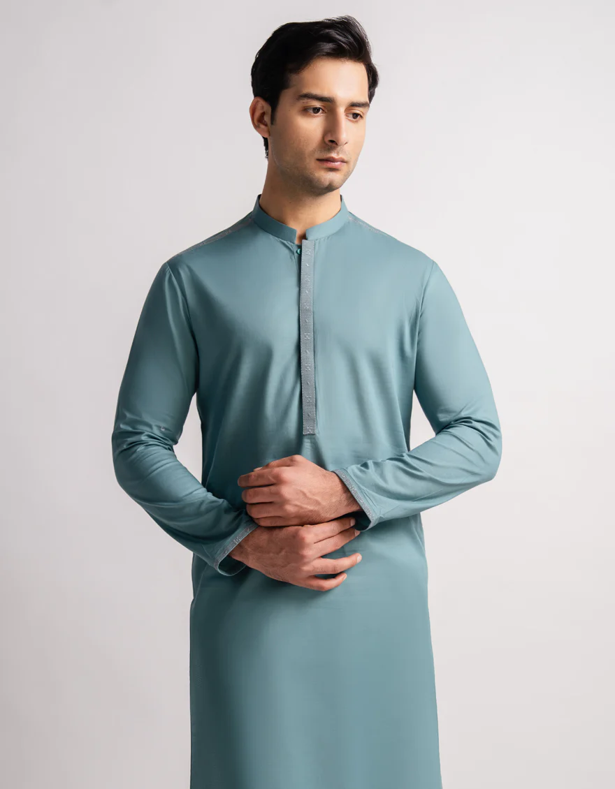 TURQUOISE KURTA | JJK-S-60017/S26/JJ10831-SF - Image 2