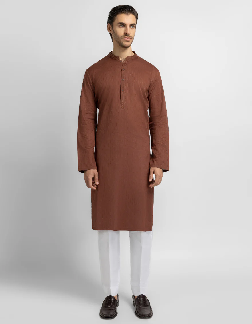 BROWN COTTON KURTA | JJK-S-60019/S26/JJ10848-SF