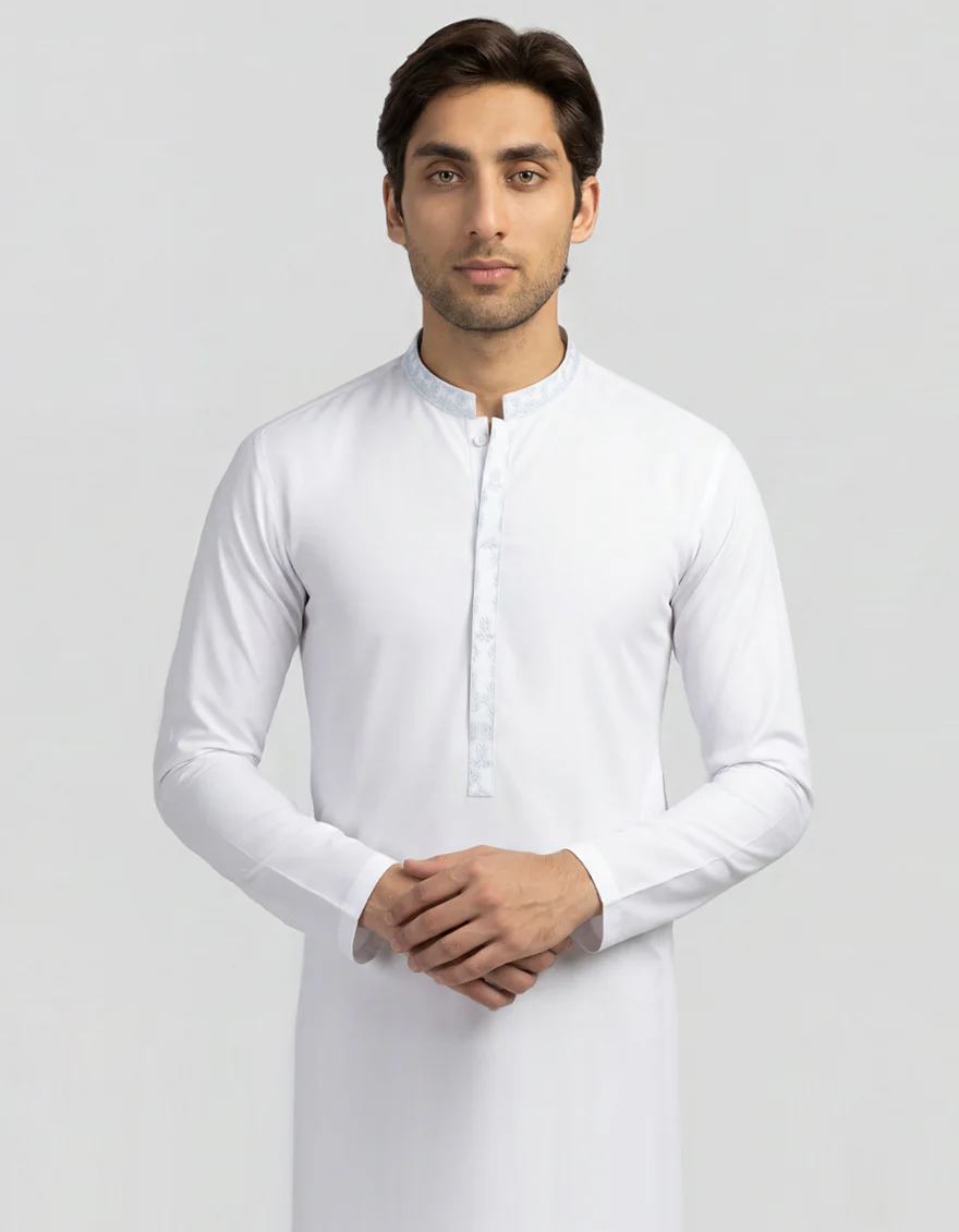 WHITE COTTON KURTA | JJK-S-60087/S26/JJ11069-SF - Image 2