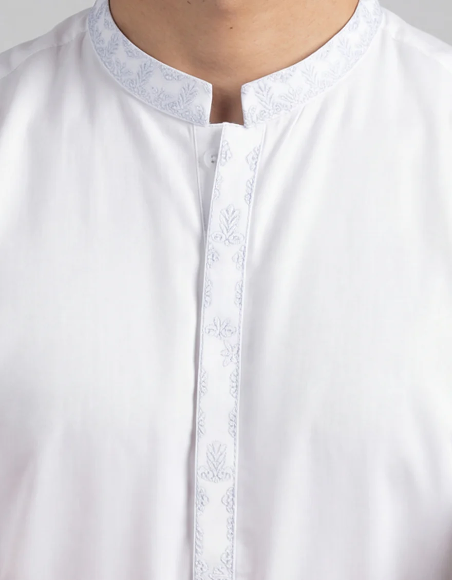 WHITE COTTON KURTA | JJK-S-60087/S26/JJ11069-SF - Image 3